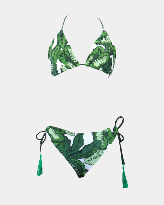 Palm leaves print bikini