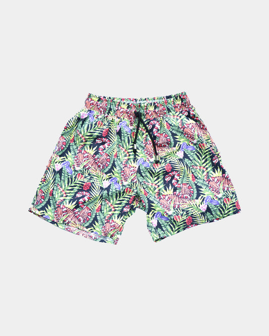 Tropical Snake Print Mens Swim Trunks