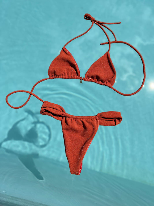 Sparkling Rust Red Bikini Set