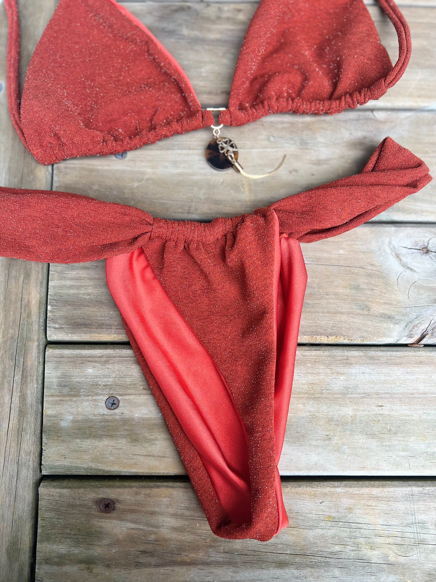 Sparkling Rust Red Bikini Set